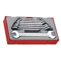 Teng Tools 8-Piece Open End Spanner Set, 6 To 22 mm, Chrome Vanadium Steel, Satin Finish TT6208