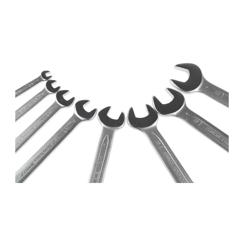 Teng Tools 8-Piece Open End Spanner Set, 6 To 22 mm, Chrome Vanadium Steel, Satin Finish TT6208
