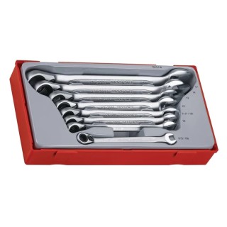 Teng Tools 8-Piece Ratchet Spanner Set 8 To 19 mm Chrome Vanadium Steel TT6508R