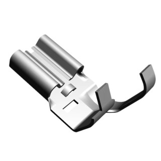 TE Connectivity FASTON .250 Grey Uninsulated Female Spade Connector, Crimp, 6.35 x 0.81 mm Tab Size 18 AWG to 12 1742543-1