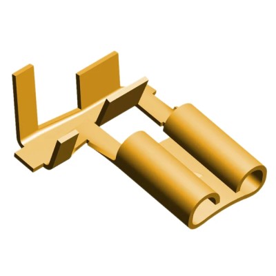 TE Connectivity FASTON .250 Yellow Uninsulated Female Spade Connector Crimp 6.35 x 0.81 mm Tab Size 18 AWG to 14 1742999-1