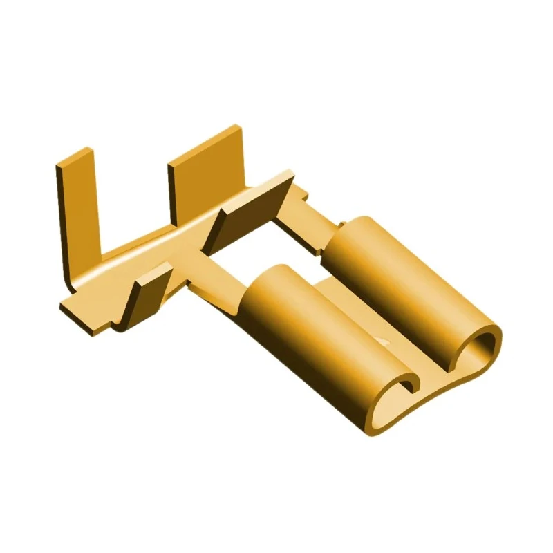TE Connectivity FASTON .250 Yellow Uninsulated Female Spade Connector Crimp 6.35 x 0.81 mm Tab Size 18 AWG to 14 1742999-1