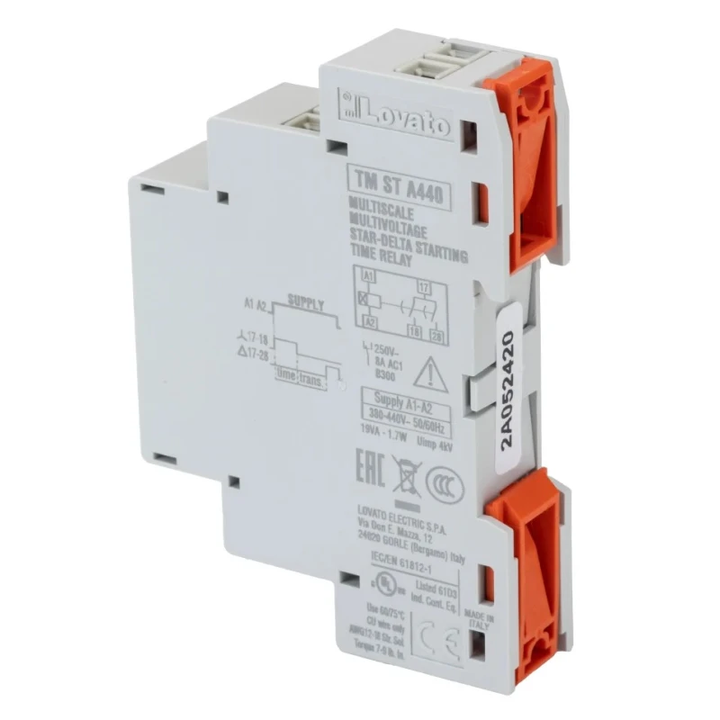 RS PRO TM ST Series DIN Rail Timer Relay, DPST 2-Contact, 24 to 48 V dc, 380 V ac, 440 V ac, 0.1 s to 10 min TMSTA440
