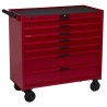 Teng Tools 7 Drawer Wheeled Steel Tool Trolley Red, 550mm Length, 1.07m Width, 950mm Height TCW207N