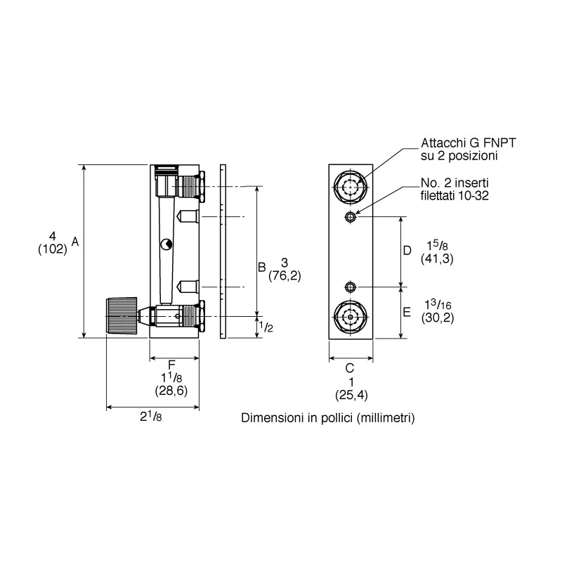 Key Instruments Series Variable Area Flow Meter for Gas 0.1L/min to 1L/min, Acrylic Housing, 6.89 bar Max Pressure FR2000