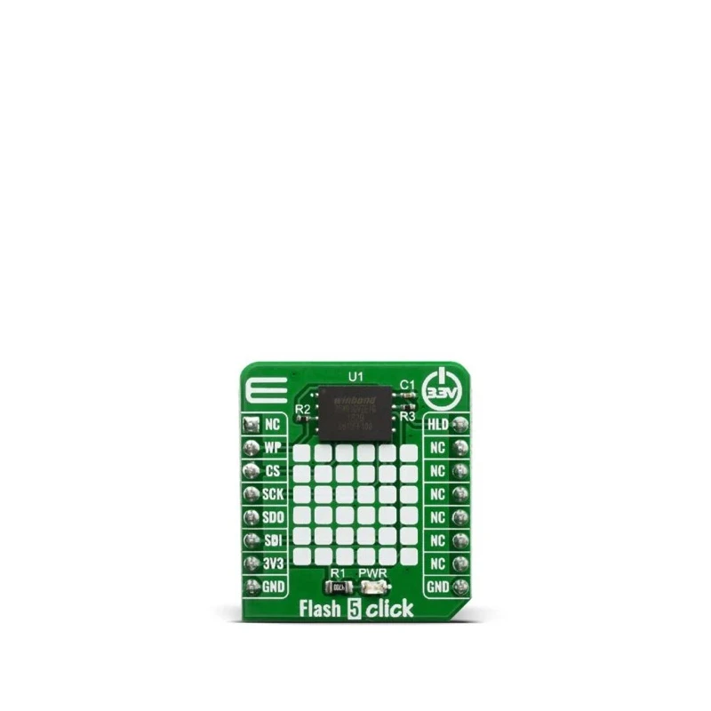 MikroElektronika Memory Development Tools Flash 5 Click 1GB SPI NAND Serial SLC Flash Memory for W25N01GVZEIG/IT MIKROE-3780
