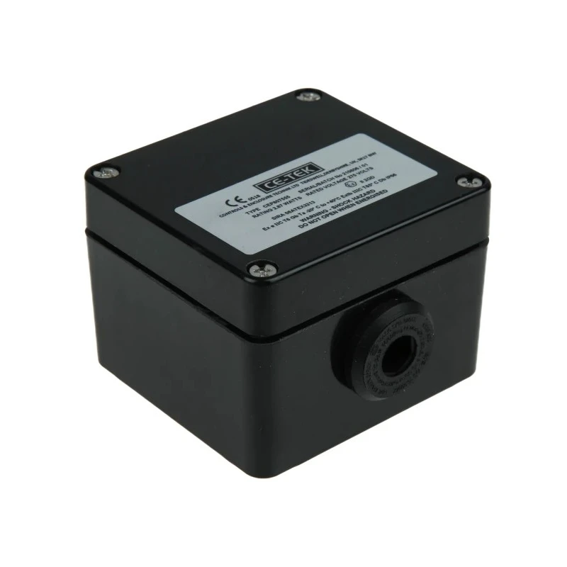 CE-TEK CEP Series Black Polyester Junction Box, IP66, 5 Terminals, ATEX Certified, ABS 80 mm x 75 mm x 55 mm CEP807555PA