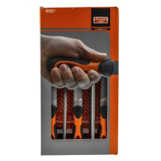 Bahco Engineers File Set 5 Pieces, 250 mm Length, Half Round Shape, Second Cut, Handle Included 1-477-10-2-2