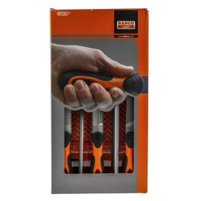 Bahco Engineers File Set 5 Pieces, 250 mm Length, Half Round Shape, Second Cut, Handle Included 1-477-10-2-2