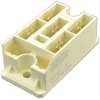 Semikron Danfoss Bridge Rectifier Module 800 V 1.5 kA 7-Pin Single SKD 31/08