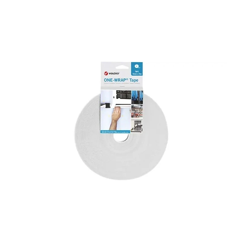 VELCRO® White Hook & Loop Tape 16mm Width 25m Length 2.35mm Thickness Polypropylene Polyamide VEL-OW64126