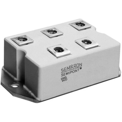 Semikron Danfoss Three Phase Bridge Rectifier Module 1600 V 1.2 kA, 7-Pin Single SKD 110/16