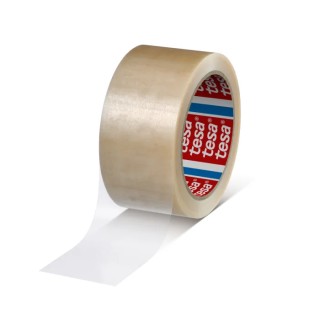 Tesa Transparent Packing Tape, 66 m Length x 50 mm Width, Natural Rubber Adhesive, Model 04120-00008-00