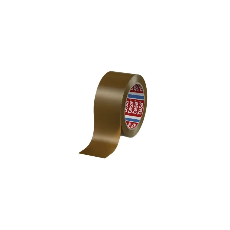 Tesa Brown 4124 Packing Tape, 66 m Length x 50 mm Width, 65μm PVC Backing, 3.2 N/cm Adhesion Strength 04124-00096-00