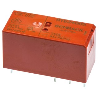TE Connectivity RT2 Series PCB Power Relay 5V DC Coil 8A Switching Current DPDT RTE24005