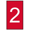 HellermannTyton Ovalgrip Slide-On Cable Marker, White, Pre-printed "2", 6.3mm Cable Red, 1.8mm Cable 901-10645 906-4757-RD