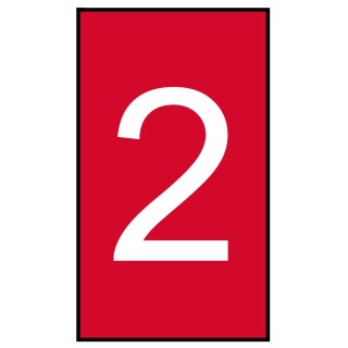 HellermannTyton Ovalgrip Slide-On Cable Marker, White, Pre-printed "2", 6.3mm Cable Red, 1.8mm Cable 901-10645 906-4757-RD