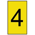 HellermannTyton Ovalgrip Slide-On Cable Marker Black Pre-Printed "4" for 1.8 to 6.3 mm Cable Yellow PVC 901-10647 906-4769-YE