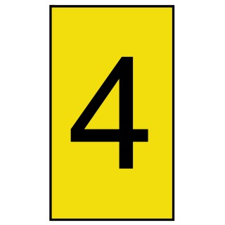 HellermannTyton Ovalgrip Slide-On Cable Marker Black Pre-Printed "4" for 1.8 to 6.3 mm Cable Yellow PVC 901-10647 906-4769-YE