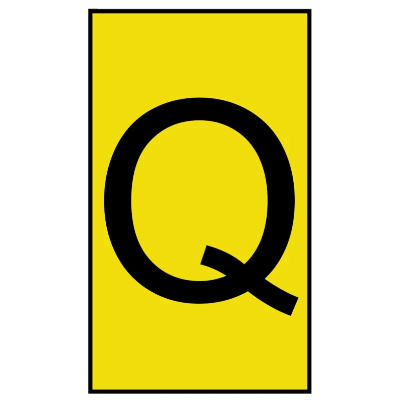 HellermannTyton Ovalgrip Slide-On Cable Marker, Pre-Printed "Q", Yellow PVC, 1.7 mm to 3.6 mm Cable 901-10670 906-4870-YE