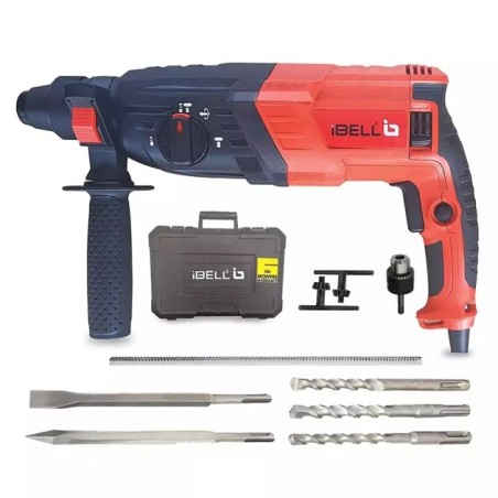 ibell-red-rotary-hammer-drill-model-ibl-rh26-26-with-chuck-size-26mm-and-800w-power-49610