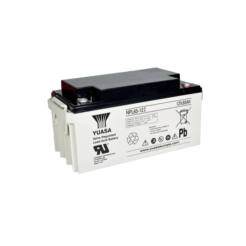 Yuasa 12 V Sealed Lead Acid Battery 65 Ah VRLA AGM Construction 174mm x 166mm NPL65-12I
