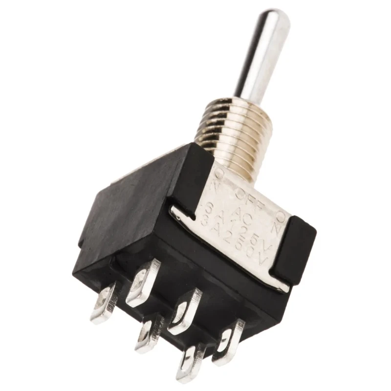 KNITTER-SWITCH Panel Mount Toggle Switch DPDT On-Off-On 4A 30 V dc 250 V ac Copper Actuator MTA 206 S