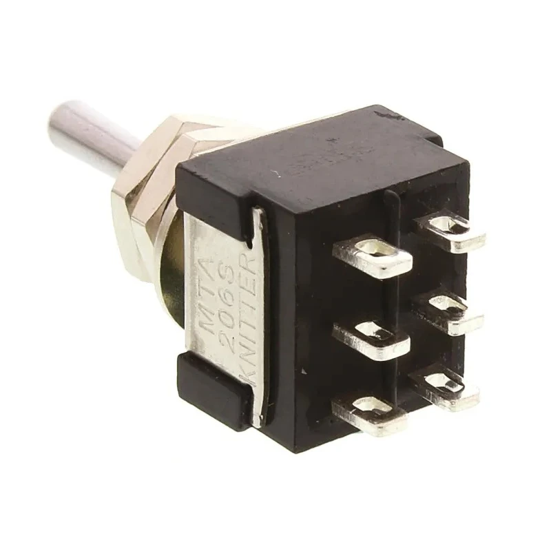 KNITTER-SWITCH Panel Mount Toggle Switch DPDT On-Off-On 4A 30 V dc 250 V ac Copper Actuator MTA 206 S
