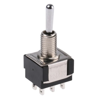 KNITTER-SWITCH Toggle Switch Panel Mount On-Off-On DPDT Solder Terminal 30 V dc 250 V ac MTA 206 T