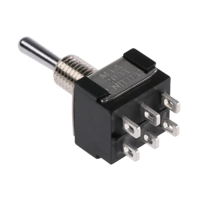 KNITTER-SWITCH Toggle Switch Panel Mount On-Off-On DPDT Solder Terminal 30 V dc 250 V ac MTA 206 T