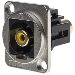 RS PRO Yellow Straight Panel RCA Socket Nickel Plated 907-5674