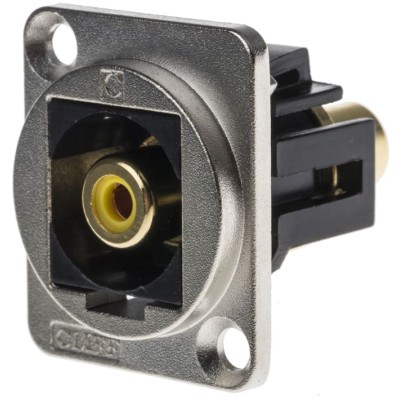 RS PRO Yellow Straight Panel RCA Socket Nickel Plated 907-5674