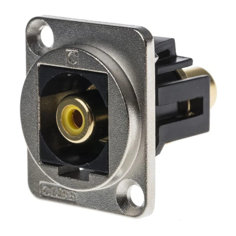 RS PRO Yellow Straight Panel RCA Socket Nickel Plated 907-5674