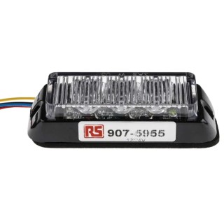RS PRO Amber Flashing Warning Light 24V DC, LED Bulb, Surface Mount, IP67 907-5955