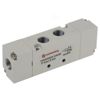 RS PRO Pneumatic Solenoid Valve G 1/8, 5 Port, 5/2 Valve Function, Die Cast Aluminium Body, 8 bar Max Pressure 907-6407