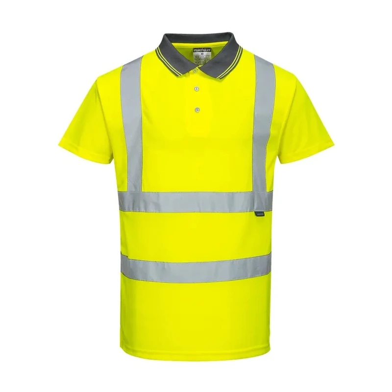 Portwest Yellow Unisex Hi Vis Short Sleeve Polo Shirt Size 2XL S477Y2XL