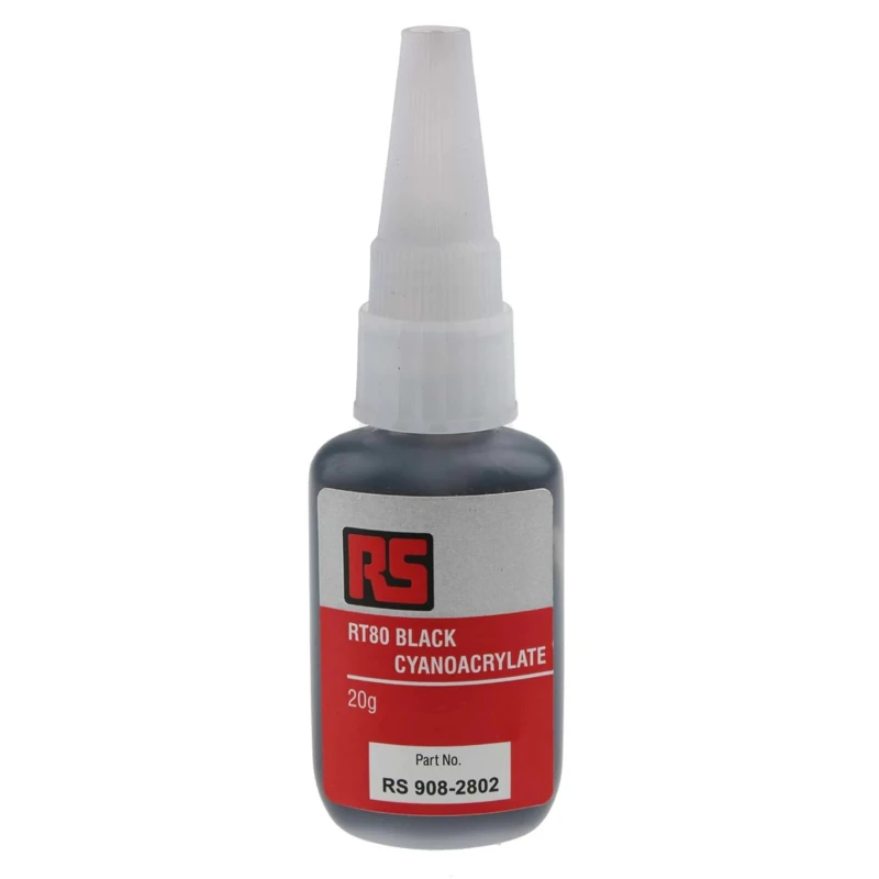 RS PRO Super Glue Black Cyanoacrylate Liquid Adhesive 20 g RT80