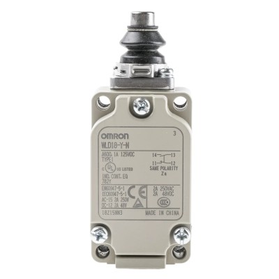 Omron WL Series Plunger Limit Switch, SPST Contact, Aluminium Housing, IP67 Rated, 500V AC, 10A Current, Model 