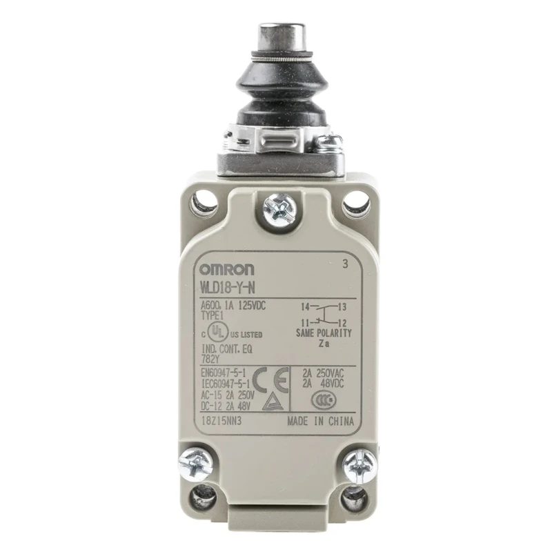 Omron WL Series Plunger Limit Switch, SPST Contact, Aluminium Housing, IP67 Rated, 500V AC, 10A Current, Model 