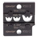 Klauke Crimping Die, Coaxial Type Crimp Die Non-Insulated, 10 mm² Cutting Capacity, 4 Ports R50/2