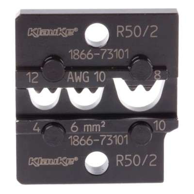 Klauke Crimping Die, Coaxial Type Crimp Die Non-Insulated, 10 mm² Cutting Capacity, 4 Ports R50/2