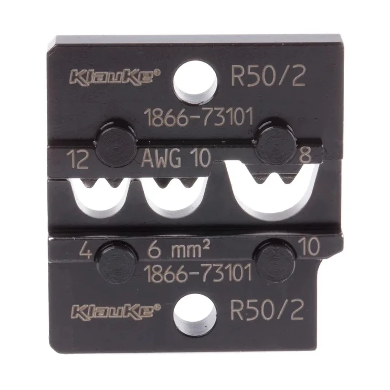 Klauke Crimping Die, Coaxial Type Crimp Die Non-Insulated, 10 mm² Cutting Capacity, 4 Ports R50/2