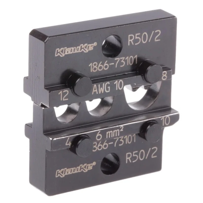 Klauke Crimping Die, Coaxial Type Crimp Die Non-Insulated, 10 mm² Cutting Capacity, 4 Ports R50/2