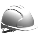 JSP White Industrial Safety Helmet Ventilated Adjustable Ratchet Suspension EVO3 