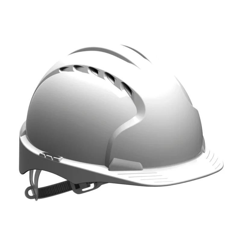 JSP White Industrial Safety Helmet Ventilated Adjustable Ratchet Suspension EVO3 