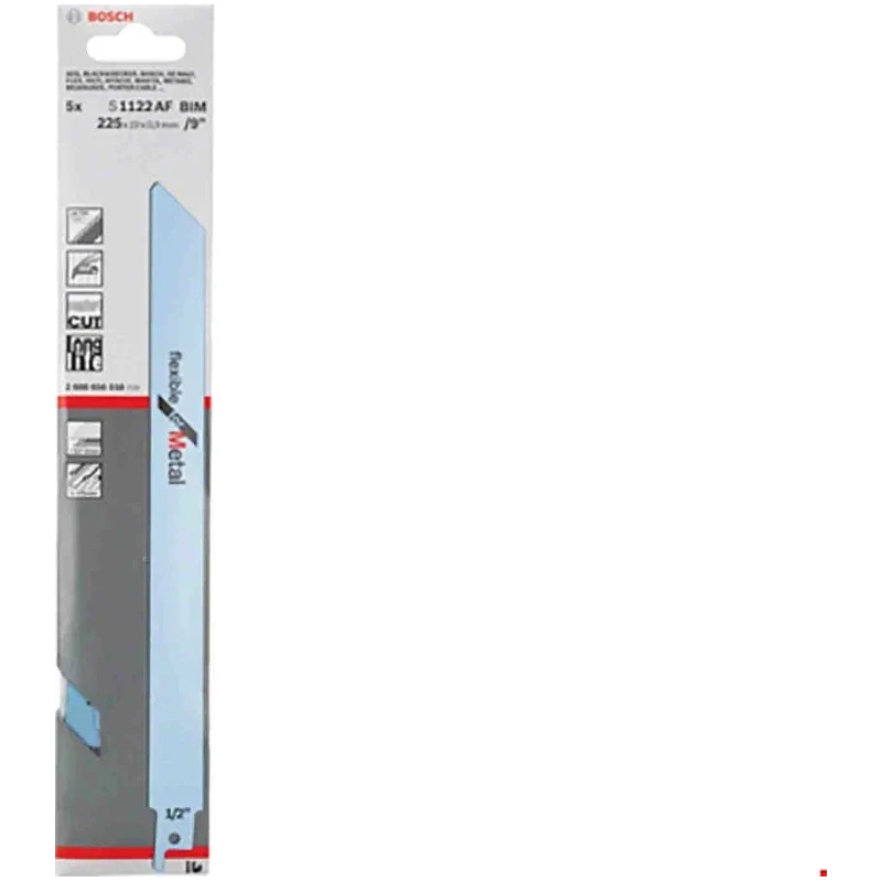 Bosch Reciprocating Saw Blade 5-Piece 225 mm, 24 Teeth Per Inch 2608656018