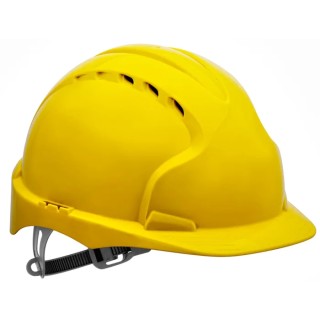 JSP EVO3 Yellow Ventilated Adjustable Industrial Safety Helmet, High Performance Polyethylene, EN 397 