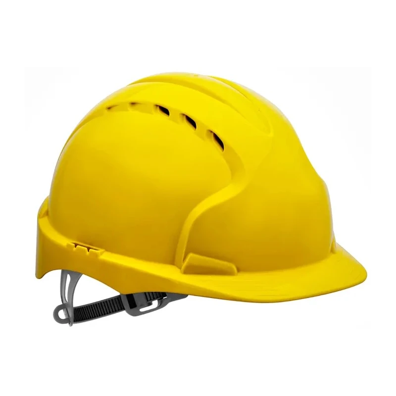 JSP EVO3 Yellow Ventilated Adjustable Industrial Safety Helmet, High Performance Polyethylene, EN 397 
