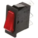 Marquardt Illuminated SPST On-Off Rocker Switch Panel 1830.0102, Red Actuator, Polyamide Housing, 10A, 250V AC 28V DC