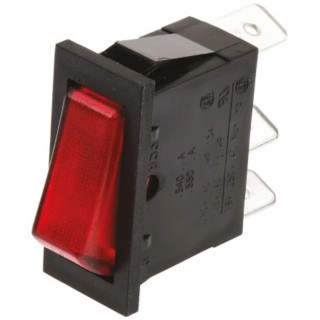 Marquardt Illuminated SPST On-Off Rocker Switch Panel 1830.0102, Red Actuator, Polyamide Housing, 10A, 250V AC 28V DC